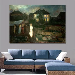 Lienzo abstracto moderno arte Der Sturm Edvard Munch pintura al óleo hecha a mano decoración de pared contemporánea