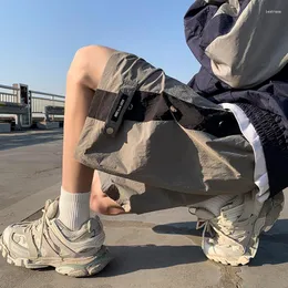 Pantaloncini da uomo 2023 stile americano sottile petto di seta ghiaccio per l'estate casual vestibilità ampia High Street asciugatura rapida gamba larga sport