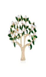 Spilla a forma di albero da donna Spilla di perle Spilla da bavero per accessori per gioielli moda festa regalo di Natale Alta qualità1629791
