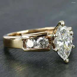 Обручальные кольца Caoshi Fashion женское кольцо пальца с блестящей формой маркизы Кристаллические стильные украшения для церемонии предложения модные аксессуары