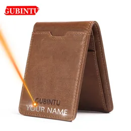 Gubintu Thin Genuine Leather Men Wallets Card Holder Multifunzionale Slim Brand Men Purse Business Portafogli da uomo di alta qualità