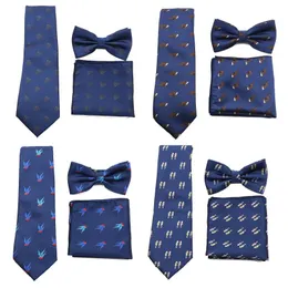 Fliegen Männer Krawatte Blau Floral Qualität Krawatte Einstecktuch Mode Schmetterling Set Zubehör Tägliche Hochzeit Party Geschenk Für Mann Design