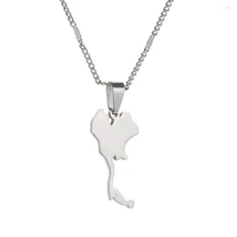 Pendant Necklaces Stainless Steel The Kingdom Of Thailand Map Charm Jewelry