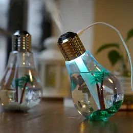 Umidificatori Lampadina colorata Umidificatore Atomizzazione per auto Distributore d'acqua Mini Umidificatore USB Luce ambientale domestica