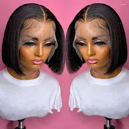 13x4 Lace Frontal Bob Perucas cabelo humano reto para mulheres negras T parte 4x4 fechamento peruca curta