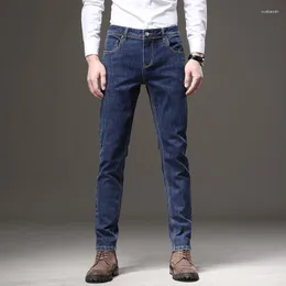 Jeans da uomo 2023 Classici primaverili Colore blu Fashion Stretch Slim Pantaloni casual in denim di alta qualità Pantaloni maschili di marca