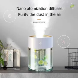 Humidifiers 2000ML Air Humidifier USB Ultrasonic Aromatherapy Essential Oil Diffuser With LED Lamp Triple Nozzle Heavy Aroma Humidifiers