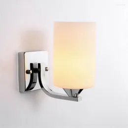 Wall Lamp Nordic Cylindrical Glass Lampshade Pull Switch For Restaurant Corridor Stairs Modern Decorative Bedside Light Fixture