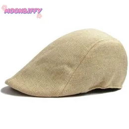 النسخة الجديدة الربيع والخريف الكورية من Tide Men's Cotton Cap Cap British Linen Beret Tide Tide People