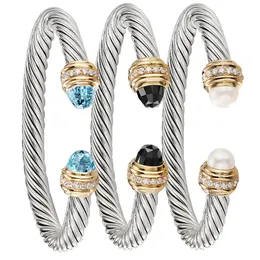 2024 Designer Bracelet Dy Twisted Pearl Head Women Fashion Versatile Twist Bracelets Jewelry Wedding Gifts 5MM