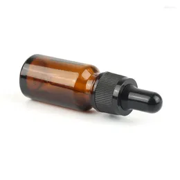Förvaringsflaskor 2st 5-50 Ml Lege Druppelflesje Amber Etherische Olie Glas Aromaterapi Vloeibare Bruin Drop För Massagepipett Flessen