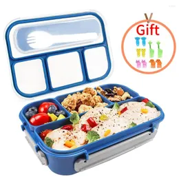 Zestawy obiadowe BPA Free Kids Bento Lunch Box z 4 przegródkami łyżka 1000 ML szczelny pojemnik do przechowywania pojemników szkolnych