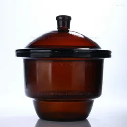 210mm Amber Kahverengi Cam Destencator Jar Dessicator kurutucu 8 "Lab Glassware