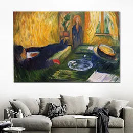 Abstracte figuratieve canvas kunst de moordenares 1906 Edvard Munch schilderij handgeschilderde moderne muur decor