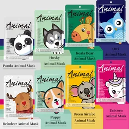 Animal Cartoon Moisturizing Oil Control Masks Hudvård Ansiktsmask Kollagen Sheet Masks