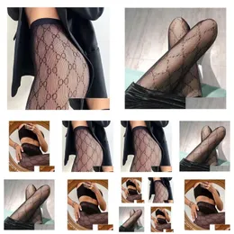 Other Home Textile Designer Socks Women Sexy Letter Stockings Fashion Luxury Summer Breathable Leg Tights Lace Stocking Dancing Dres Dhafc