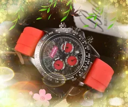 Affärstrend exklusiva blommor skelett urtavla klockor Herr Quartz Chronograph Movement Rubbe Band Klocka full funktionell europeisk stoppur klocka