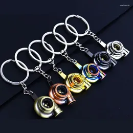 Keychains 1Pc Fashion Car Turbocharger Engine Keychain Key Chains Simulation Auto Parts Model Pendant Alloy Keyring Ring Chain Gift