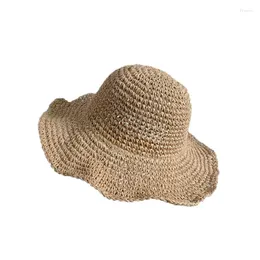 Cappelli estivi vacanze per adulti e bambini sole donne da sole panama paglia spiaggia pieghevole largo secco floppy