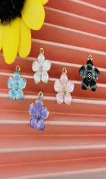 20pcs metallo smalto fiore fascino blu viola rosa pendenti di colore per bracciale orecchini gioielli accessori fai da te risultati 1417MM7770637