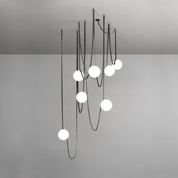 Chandeliers Hanging Lamps 2023 Trend Lustre Para Sala Estar For Living Room LED Art Deco Magic Belt Glass Bubbles Chandelier Lighting