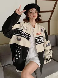 Kurtki damskie ADAgirl Oversize odpinane płaszcze Y2k Street Hip Hop Trend kurtka Retro para luźna na co dzień Top koreańskie ubrania 230707