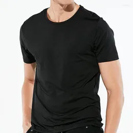 Ternos masculinos NO.2 A1260 Camiseta de verão Camisas respiráveis Secagem rápida Esporte Masculino Lazer Preto Mangas curtas Casual Ice Silk T-shirt Sólido Solto