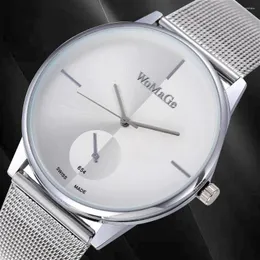Нарученные часы 2023 Модные женщины смотрят серебряные дышащие сетчатые браслет из нержавеющей стали Кварц простые женские часы Montre