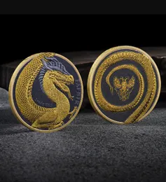 Konst och hantverk Ny 2OZ färgtryckt Dragon Jubileumsmedalj Dragon Coin 2 oz Present Jubileumsmedalj