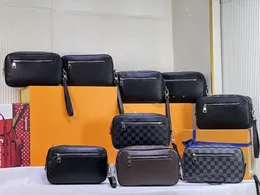 Wielokrotna torba Pochette Kasai Uchwyt męskie monogramy Tłoczona skórzana kopertówka Damier Grafitowa skórzana designerska torba typu worek Męskie torby projektowe M82076 M41662