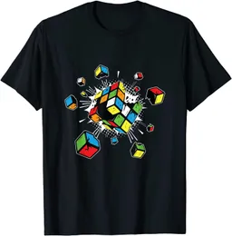 Jeans Exploding Rubix Rubik Rubics Cube Present Gift for Kids Tshirt Fiess Magliette strette Top classici T-shirt in cotone da uomo Casual