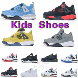 Basketball Jumpman Boys 4 4S Shoe Kids Shoes Children Black Mid Sneaker Chicago Designer Military Cat Trainers Baby Kid Youth Toddler S s