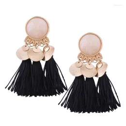 Dangle Küpe Lovbeafas Etnik Bohem Brincos Fringe Pubsel Damlası Kadınlar için Boucle D'Oreille Femme Mücevher Boho