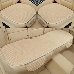 Car Seat Covers Flax Linen Pads Breathable Protective Universal Interior Styling Trucks SUVs Vans