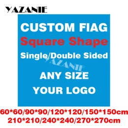 Banner-Flaggen von YAZANIE, jede Größe, quadratische Form, einzelne doppelseitige Marke, maßgeschneiderte bedruckte Flaggen und Banner, Werbung, große Druck-Flaggen 230707