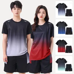 Conjuntos de corrida 2023 verão jogging conjunto masculino casual duas peças camiseta e shorts moda esportes terno respirável manga curta agasalho