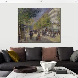 Modern landskap Canvas väggkonst The Grands Boulevards Pierre Auguste Renoir målningar Handgjorda hög kvalitet