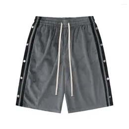 Shorts pour hommes Patchwork Row Slit pour hommes High Street Loose Striped Sports Pants Outdoor Beach Pantalones Gym Streetwear