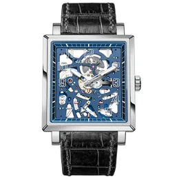 AGELOCER スケルトン機械式時計メンズ腕時計高級オリジナルブランドパワーリザーブサファイアブルー腕時計