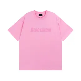 BLCG LENCIA 2023 Summer New 250g 100% Cotton T-shirt Men High Quality Print Color Sleeve Drop Tshirts Oversize Tops 2023156