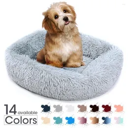 Kennels Square Dog Bed House Cat Mat Kış Sıcak Uyku Köpekleri Köpek Yuvası Yumuşak Uzun Peluş Evcil Hayvan Yastığı Evcil Hayvanlar İçin Taşınabilir