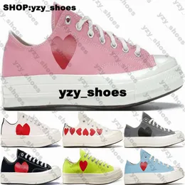 Mens Sneakers Chucks Taylors All Star 70 Ox Shoes Women Storlek 5 11 Tränare CDG Love Peach US5 US 5 Running Designer Casual 9186 Sky Blue Black Red Commes Des Garcons Play