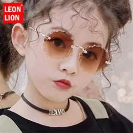 LeonLion Runda Retro Barn Solglasögon Vintage Glasögon För Tjej/Pojke Lyxmärke Solglasögon Barn Söt Oculos De Sol Feminino