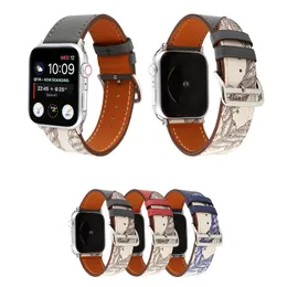 Dla iWatch Band Fashion skórzany pasek z pętlą 42mm seria SE 2 3 4 dla iwatch Ultra 8 7 6 5 44mm pasek 38mm wymiana bransoletki 40mm 41 45mm 49mm