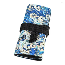 Torby do przechowywania Płótno Roll Up Ołówek Torba Pióro Kurtyna Makeup Wrap Holder Pouch Przybory szkolne