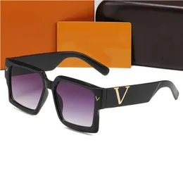 Moda Rectángulo Gafas de sol de diseñador para hombres marca V Gafas de sol para mujer resistentes a la radiación polarizadas al aire libre Gafas de lujo de alta calidad con caja