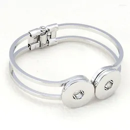 Bangle Miasol Braccialetti con ciondoli con bottone a pressione color argento fai-da-te 2 basi (inserto non incluso)