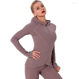 Aktif Gömlek Yoga Pantolon Sonbahar ve Kış Zipper Spor Plastik Üst Kıyafetler Hızlı Kuru Eğitim Koşu Egzersiz Uzun Kollu