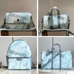 Damska para do noszenia torebki krystalicznie niebieski łańcuch parowy Messenger Drop Print Męska torba projektantka torba crossbody