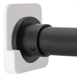 シャワーカーテン浴室ツールカーテンロッドホルダー 2 セット ABS ブラックエレガントなデザイン複数の取り付けほとんどの
